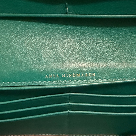 Anya Hindmarch Green and Tan Striped Wallet - Picture 7 of 9